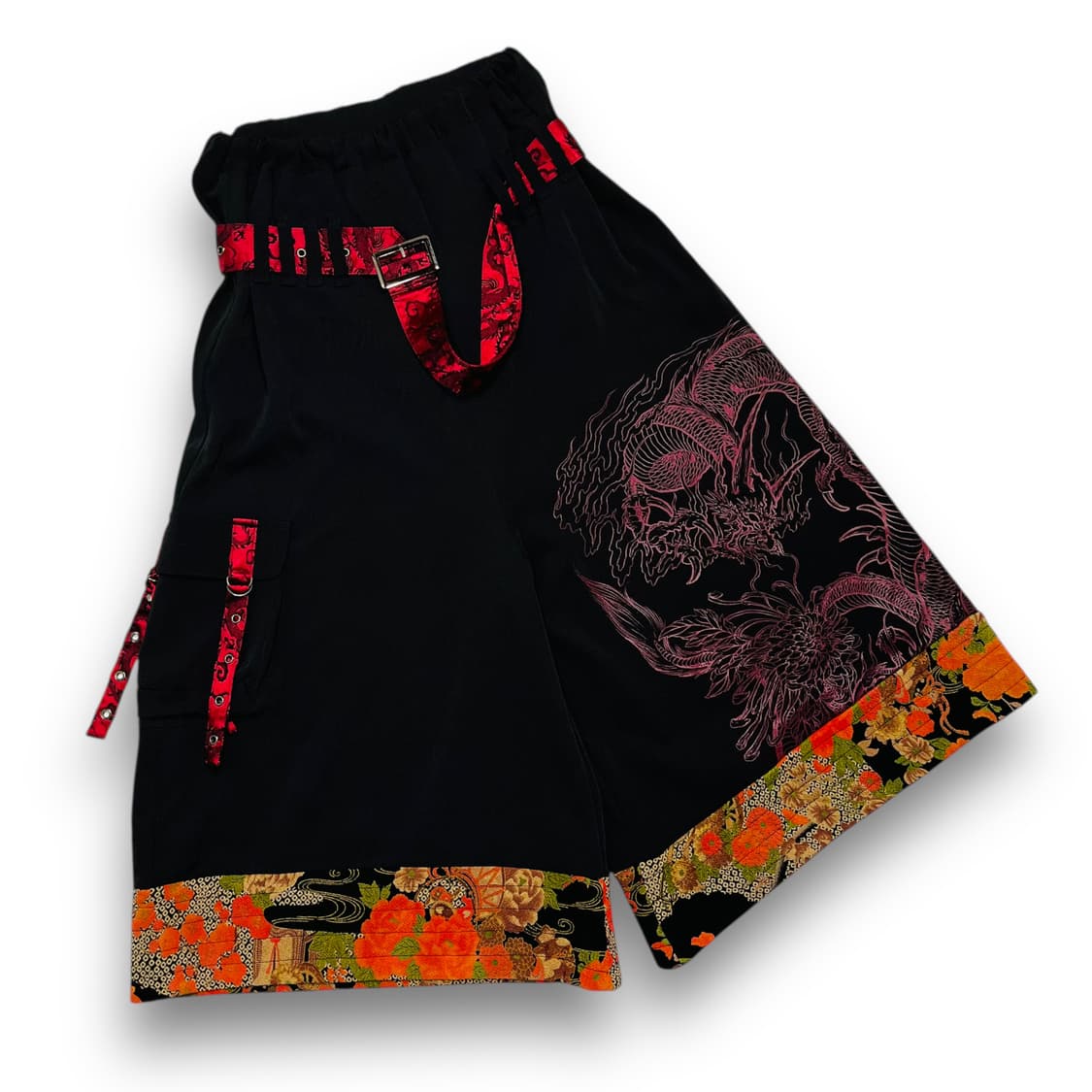 큐티 프레쉬 오리엔탈 드래곤 벨티드 치마 바지 팬츠 상품이미지2