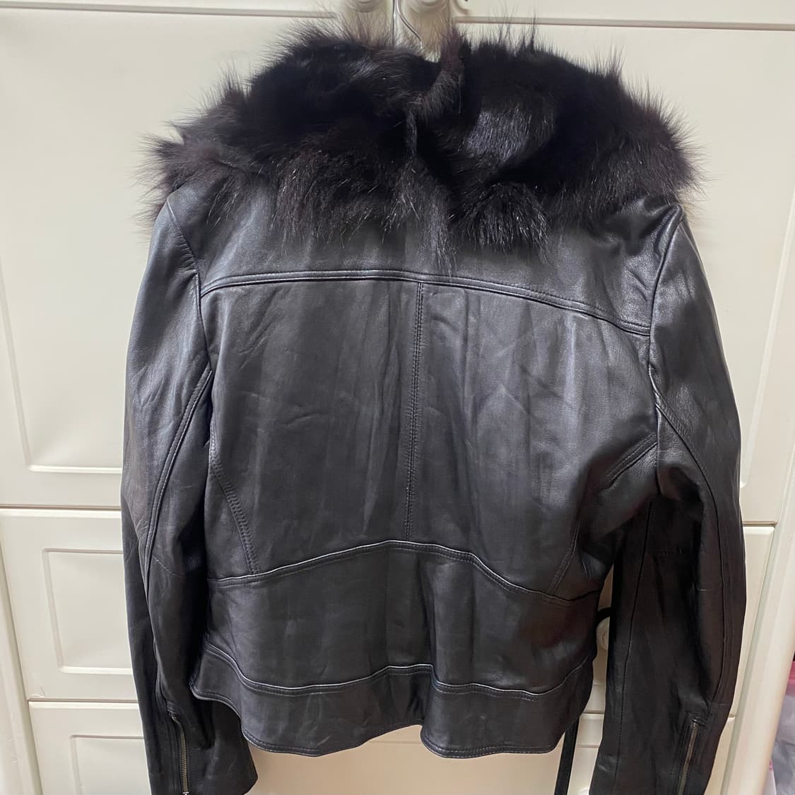 갸루 빈티지 퍼 레더자켓  상품이미지3