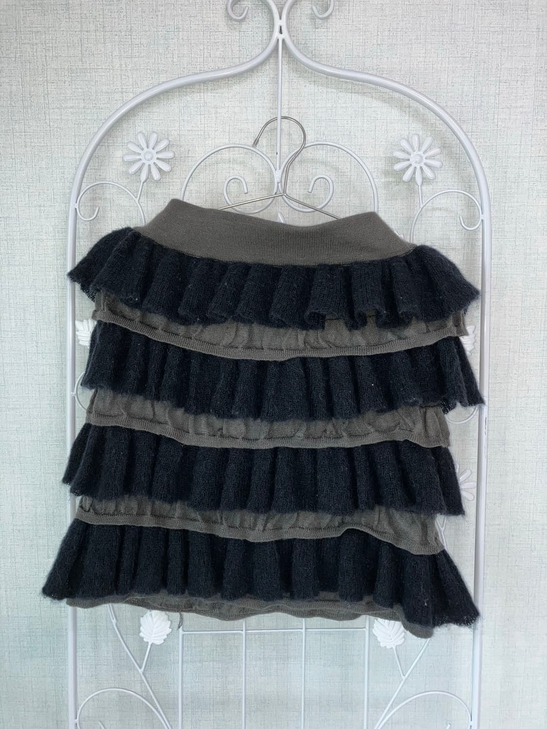 jpn vintage 차콜 블랙 레이스 미니스커트 y2k 스트릿 갸루 펑 상품이미지2