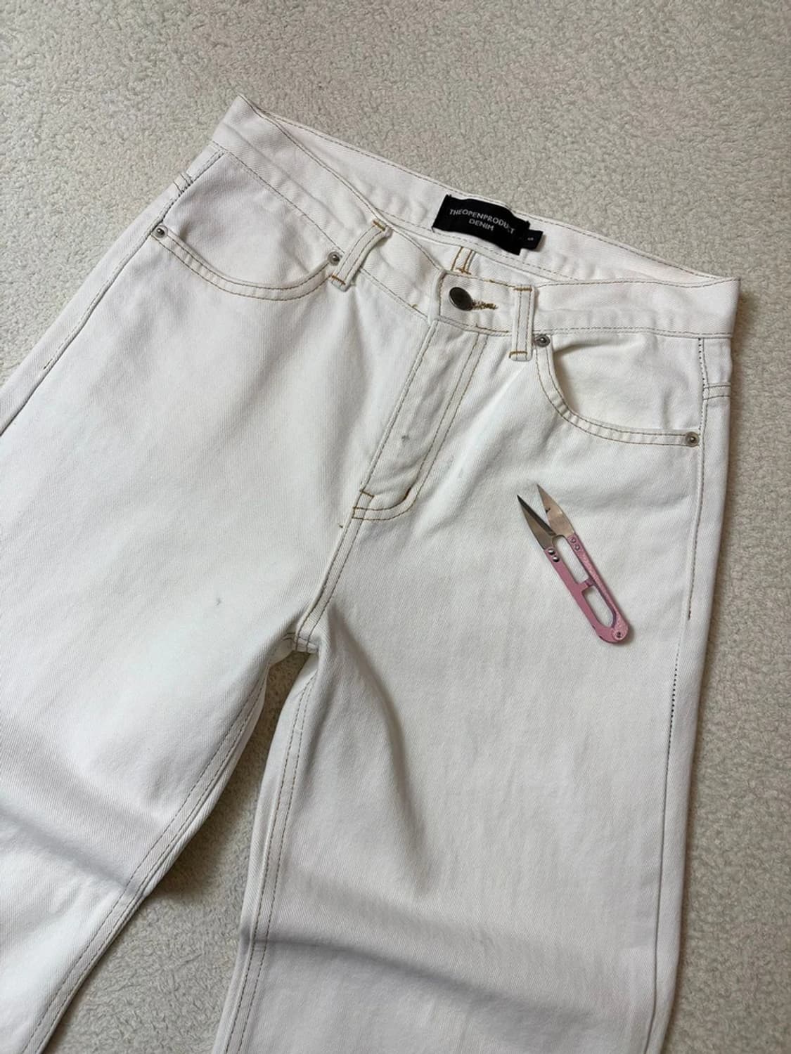 더오픈프로덕트 커팅 세미 와이드 데님 팬츠 PN6775 상품이미지2