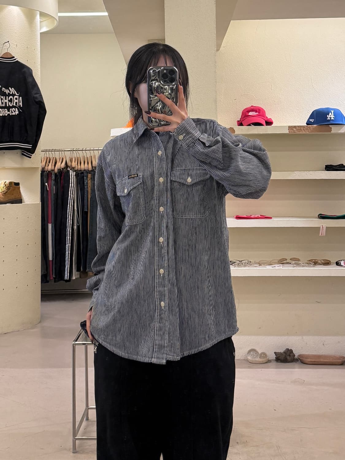 오시코시 빈티지 히코리 스트라이프 셔츠 U1516 상품이미지1