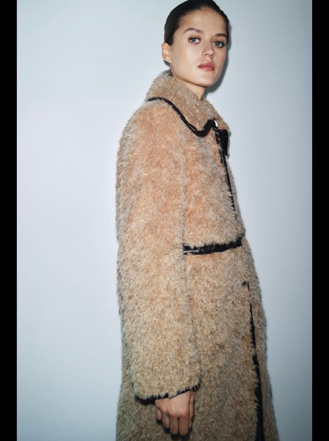 S(KR 55) 자라 리미티드 에디션 롱 페이크 시어링 코트 상품이미지6