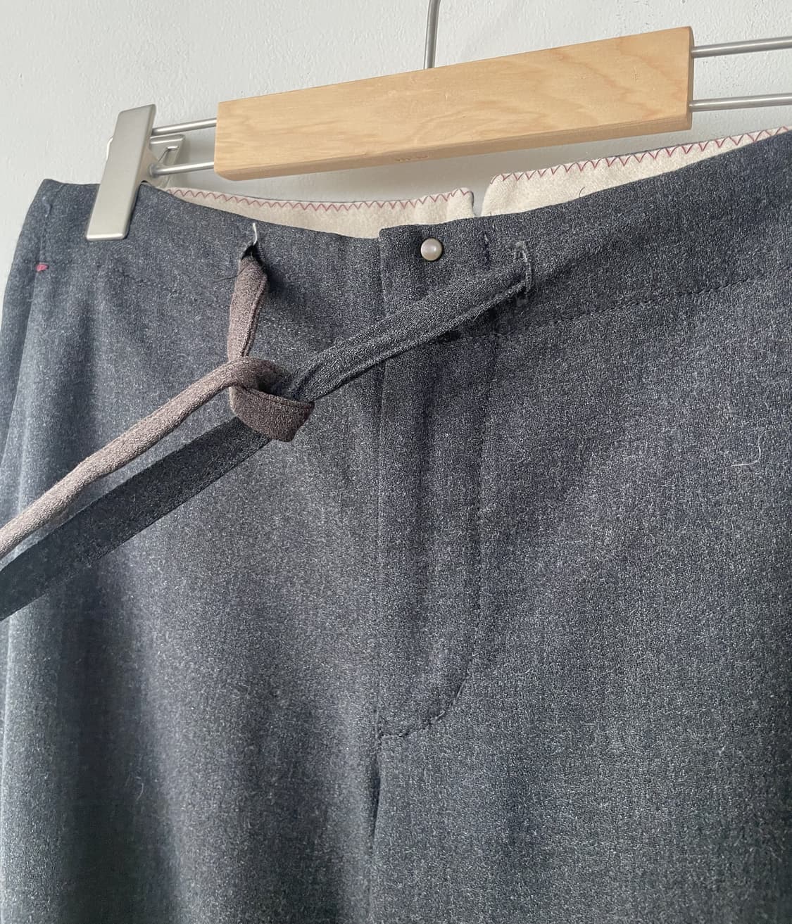 vintage low rise string wool wide pants 상품이미지3