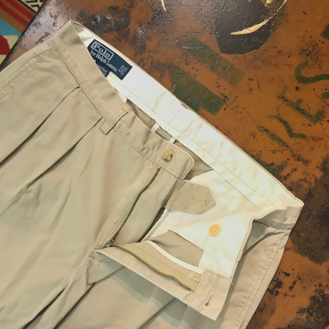 폴로랄프로렌 베이지 투턱 핀턱 치노 팬츠 허리 33 사이즈 상품이미지4