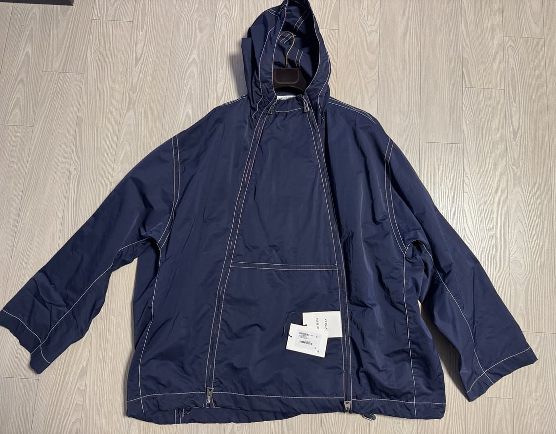 보테가베네타 / 테크 나일론 더블 지퍼 후드 자켓 네이비 / XL 상품이미지5