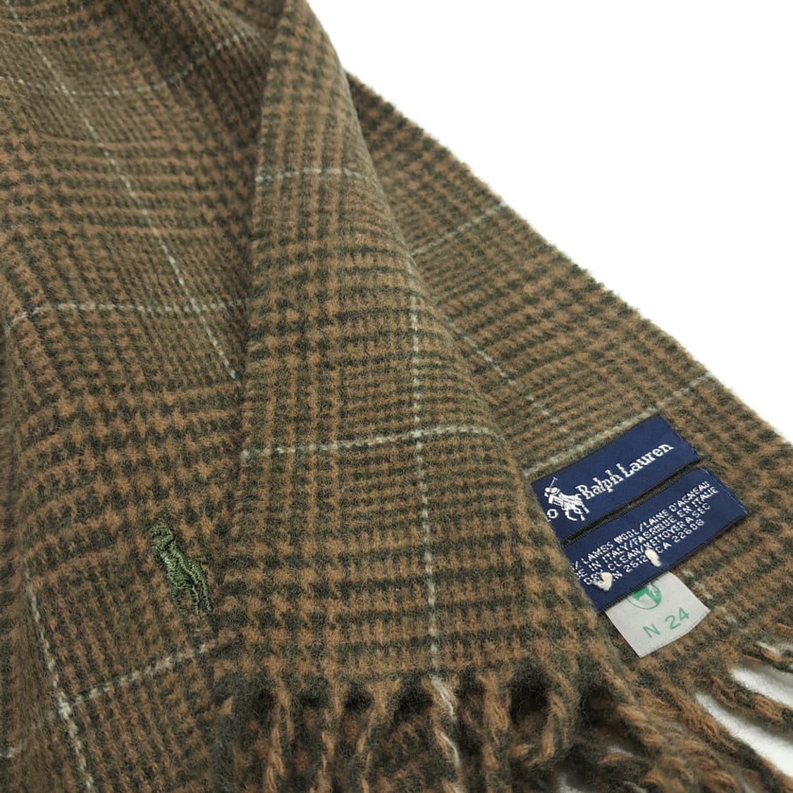 MX178 폴로 랄프로렌 올리브그린 하운드투스 램스울 목도리 머플러 상품이미지4