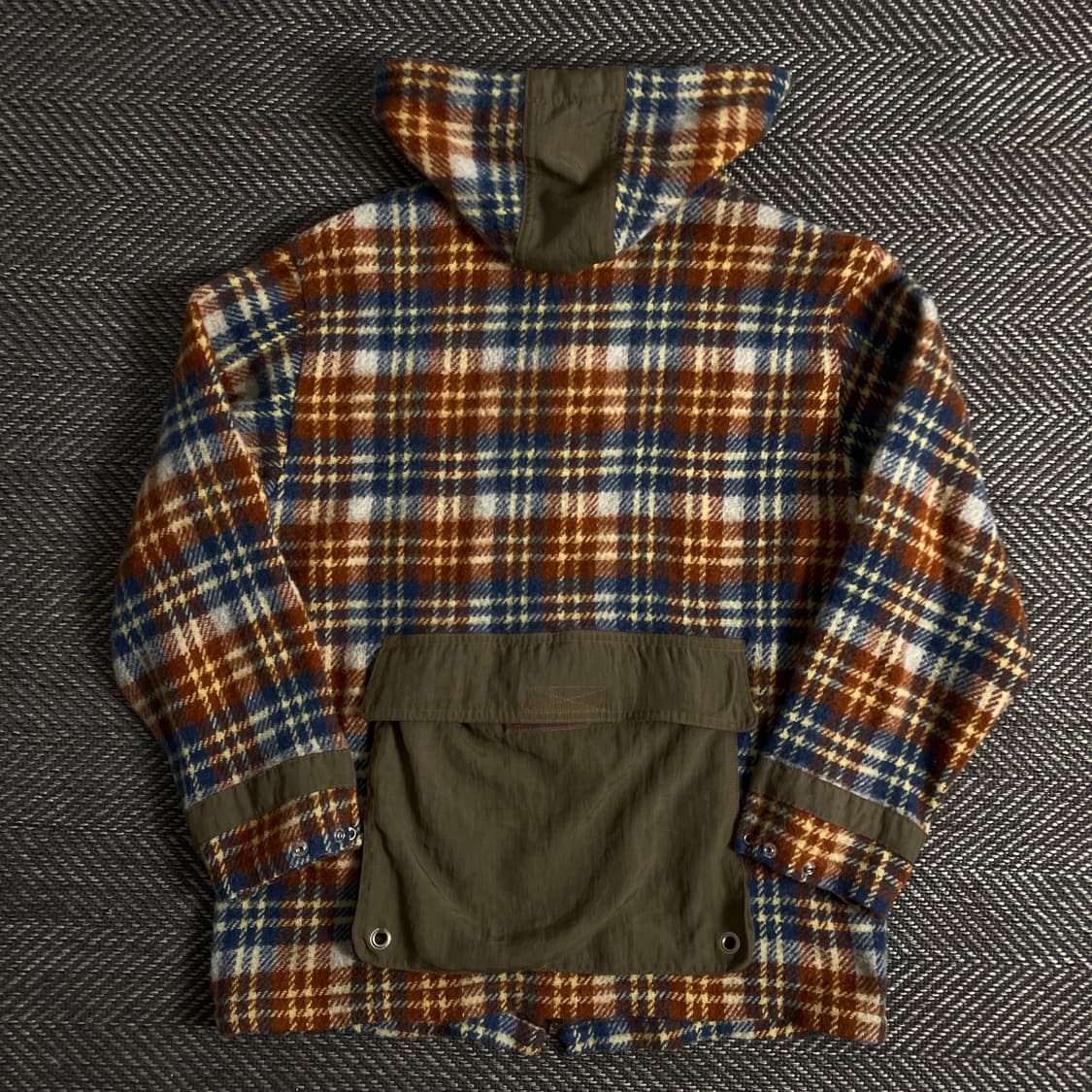 USA 빈티지 타탄체크 후드 플리스 자켓o 3059 상품이미지4