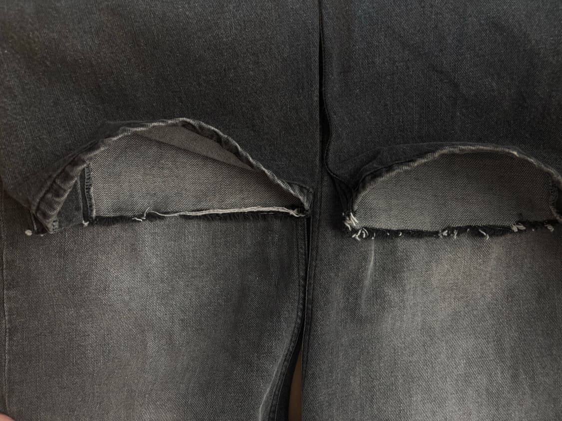 [2] 해칭룸 플레어 버튼 와이드 진 워시드블랙 상품이미지6