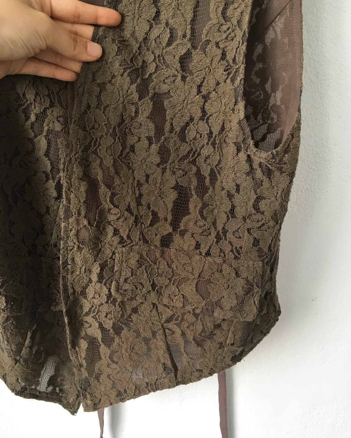 Reversible lace open vest 상품이미지5