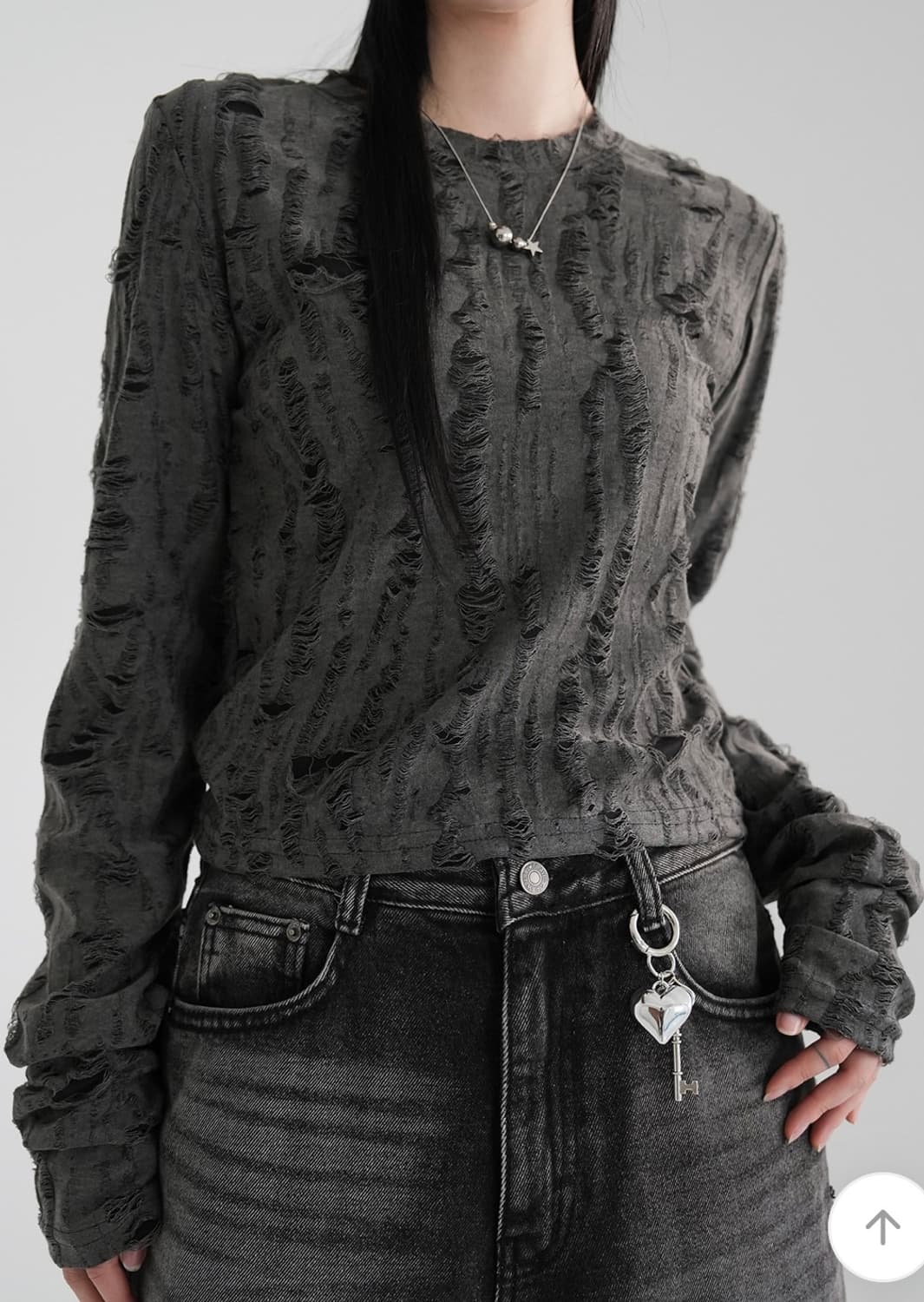 바이너리원 데릭 데미지 티셔츠_그레이 상품이미지3