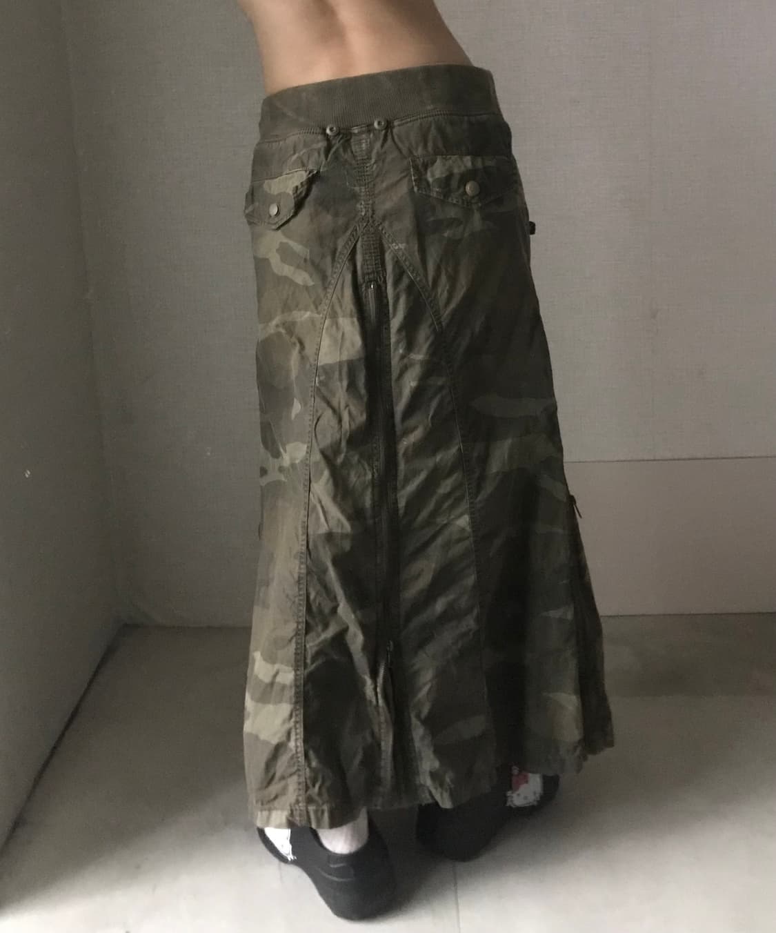지퍼디테일 맥시 카모스커트 상품이미지2