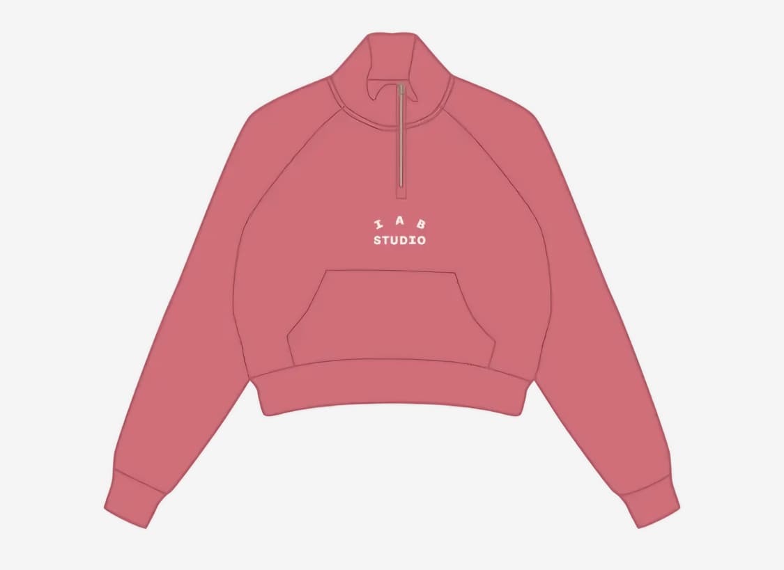 (새상품) 아이앱 스튜디오 IAB 크롭 하프 집업 핑크 상품이미지1