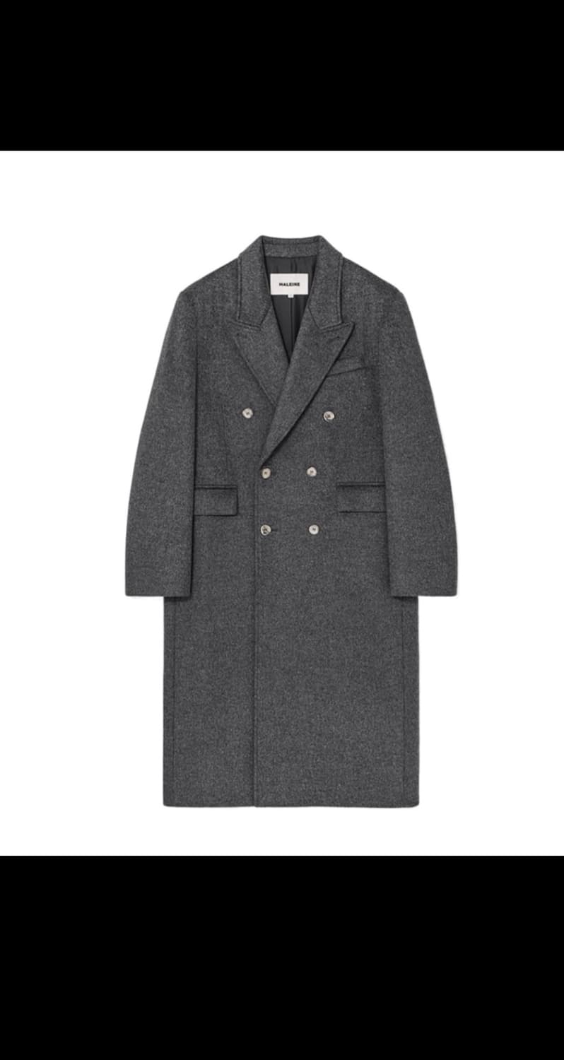 알렌느 더블 브레스티드 울 맥시 코트 차콜 그레이 구합니다 상품이미지1