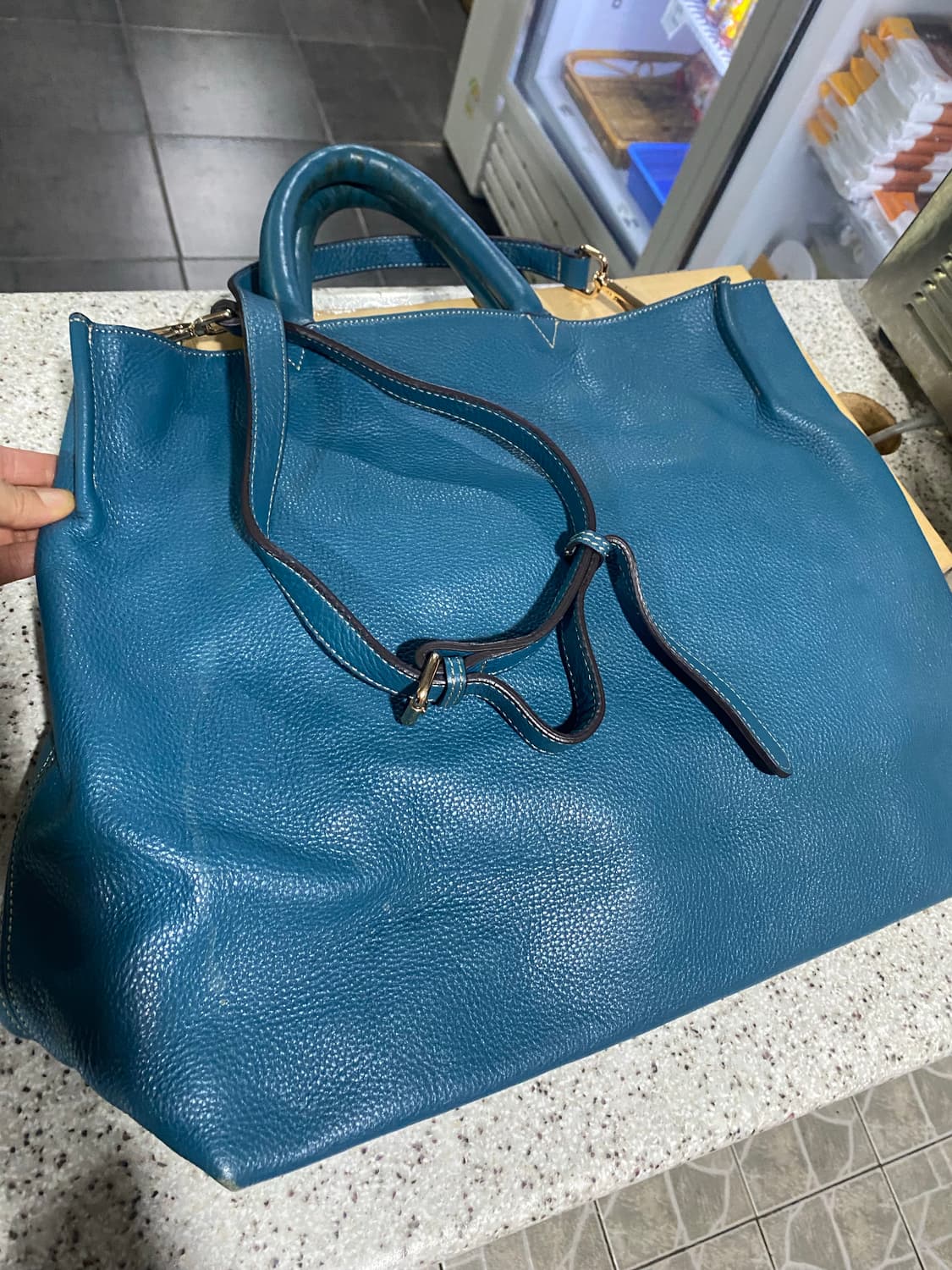 상태 좋은 청록색 리얼 빅백 상품이미지1