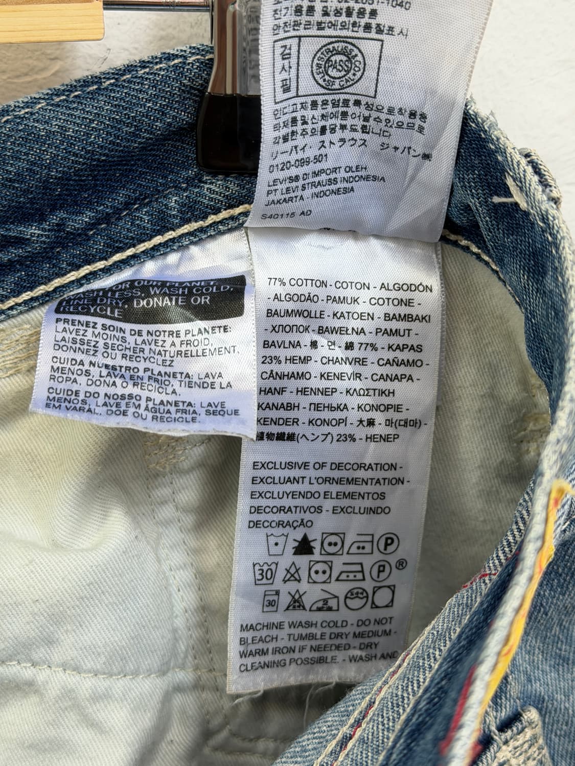 Levis Red 505 레귤러 스트레이트 데님 진 34x32 상품이미지7