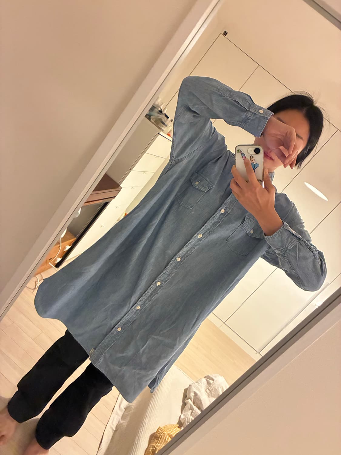 희귀매물! 오어슬로우(orSlow) 롱 데님 워크 셔츠 / 원피스 상품이미지1