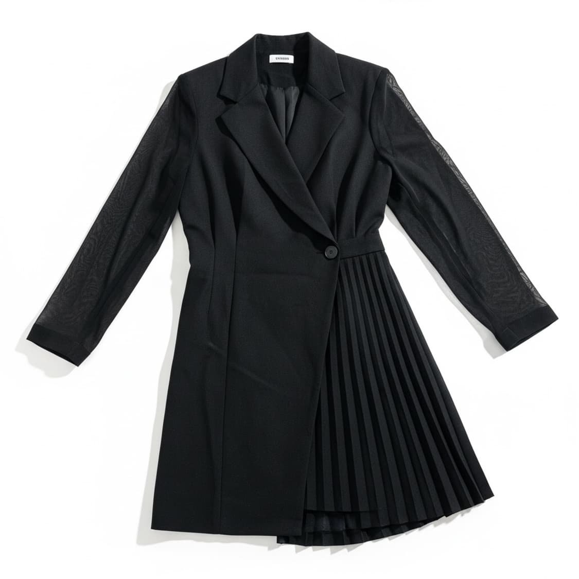 Sandro 플리츠 배색 블랙 원피스 54 상품이미지1