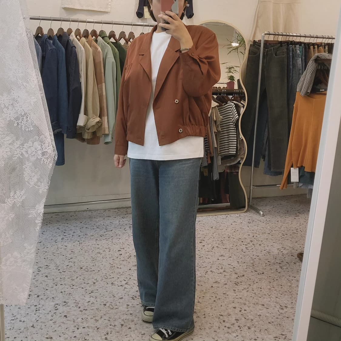 Soggetto 브라운 오버핏 블루종(made in Japan) 상품이미지2