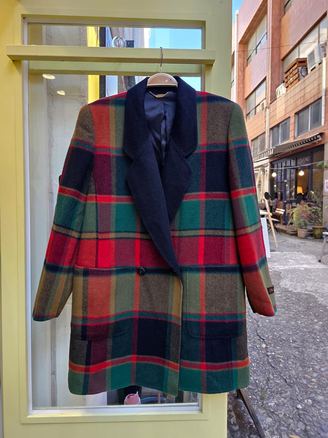 St.Almeida 핸드메이드 컬러믹스체크 램스울 반코트 상품이미지3