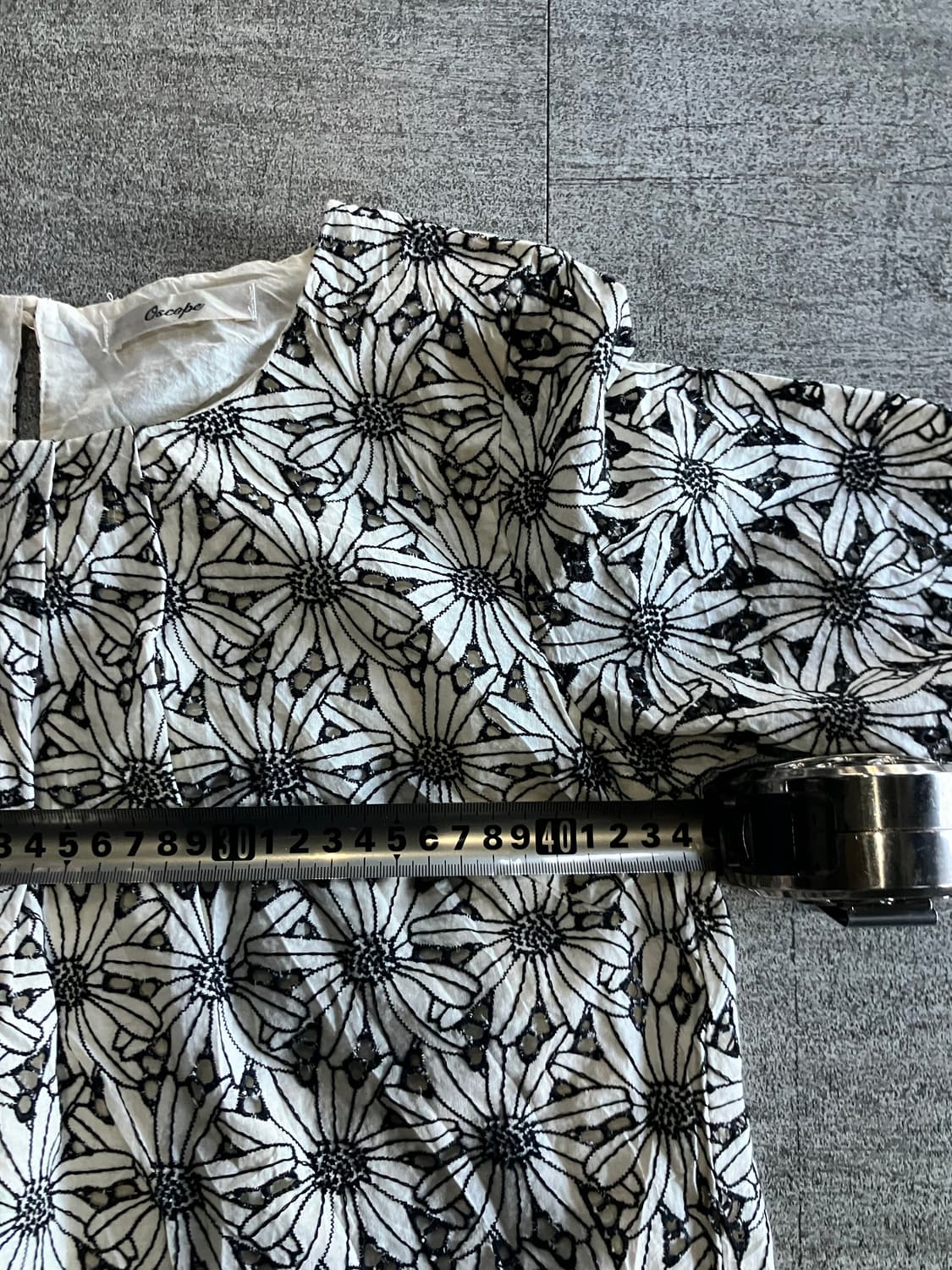 일본빈티지 Qscope 모리걸하구미 할메카지 플라워 반팔블라우스 상품이미지2