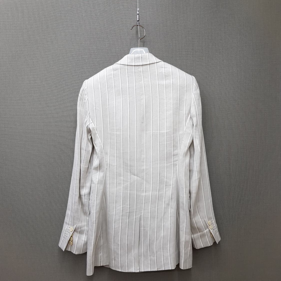 띠어리 스트라이프 린넨 테일러드 자켓 와이드 팬츠 투피스 셋업 S사이즈 상품이미지3