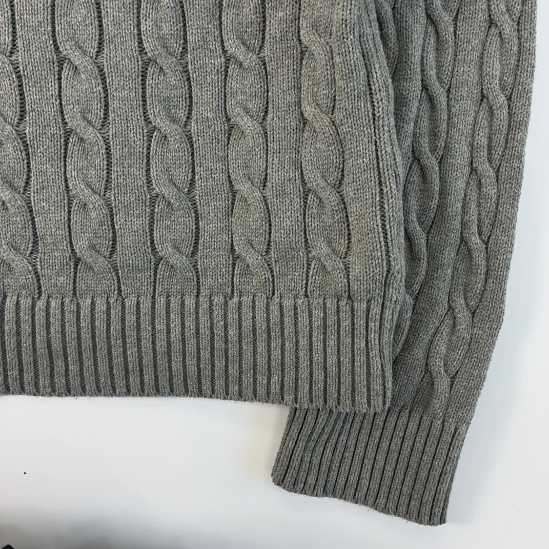 Polo  폴로 랄프로렌 자수 코튼 그레이 꽈배기 니트  상품이미지4