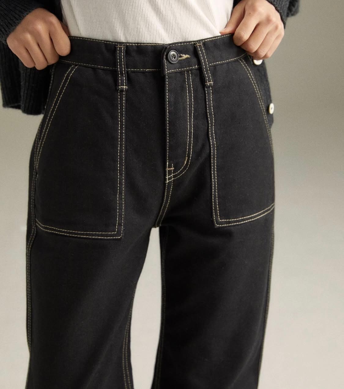 (새상품) 98도씨 OAT 히트 포켓 스트레이트 진 (기모바지) 상품이미지1