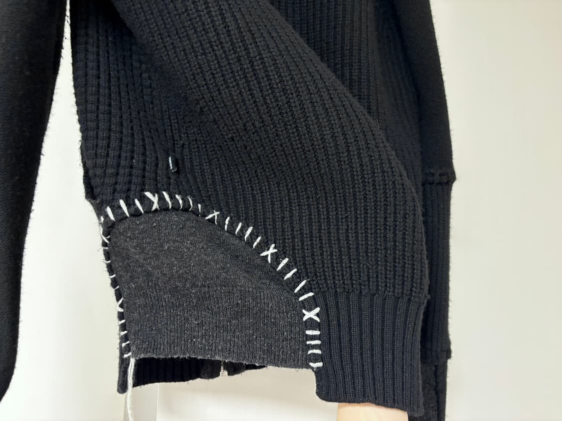 디젤 블랙 니트 후드집업 상품이미지4