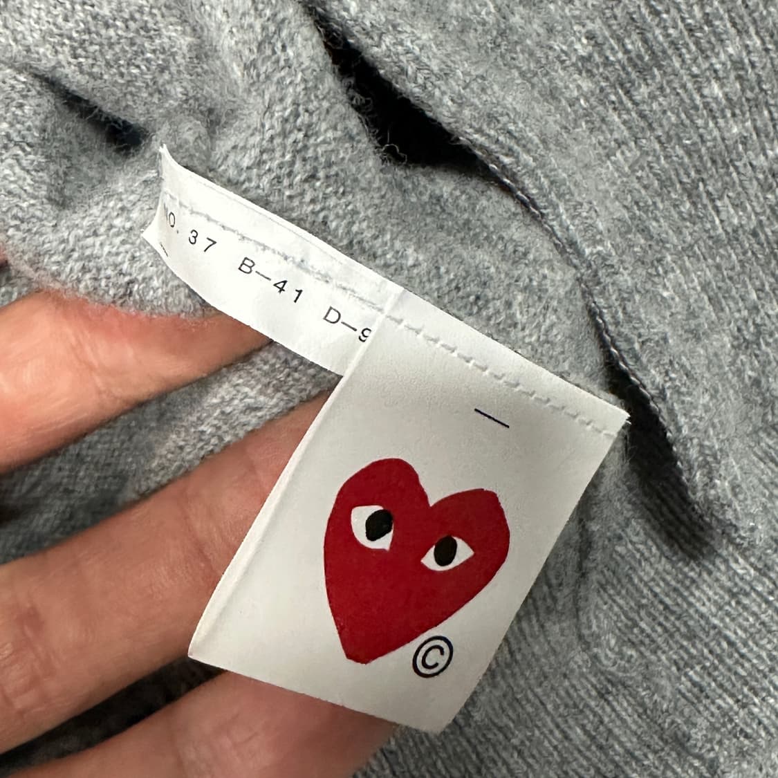 꼼데가르송 그레이 울 가디건 s 상품이미지3