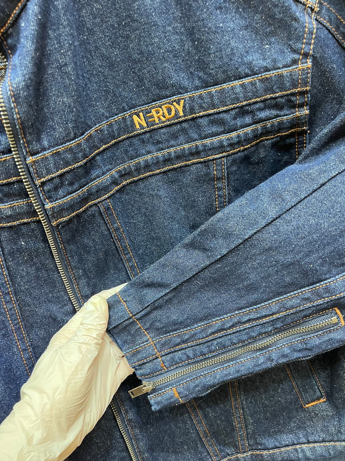 널디 유니 NY 데님 바이커 자켓(남녀공용) 상품이미지3