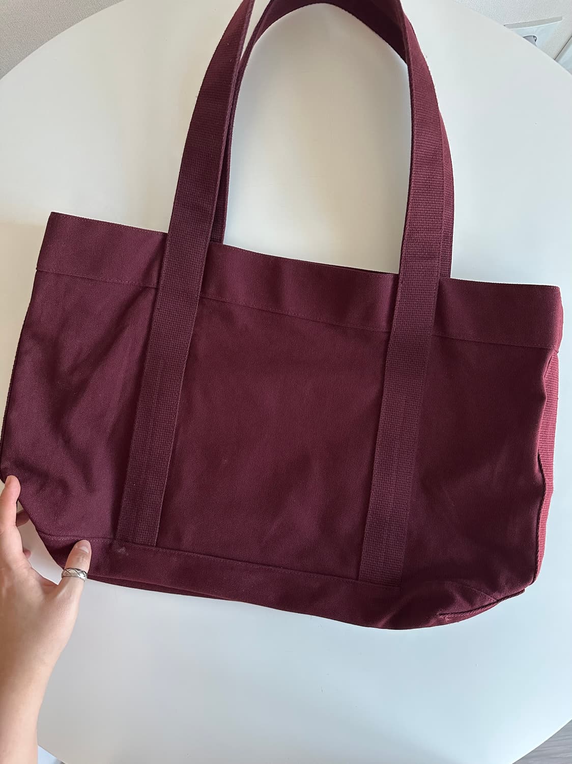 더바넷 버건디 캔버스 숄더백 상품이미지2