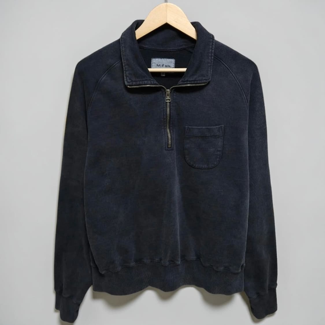 100 Art if acts 아트이프액츠 맨투맨 가먼트다잉 하프집업 상품이미지1