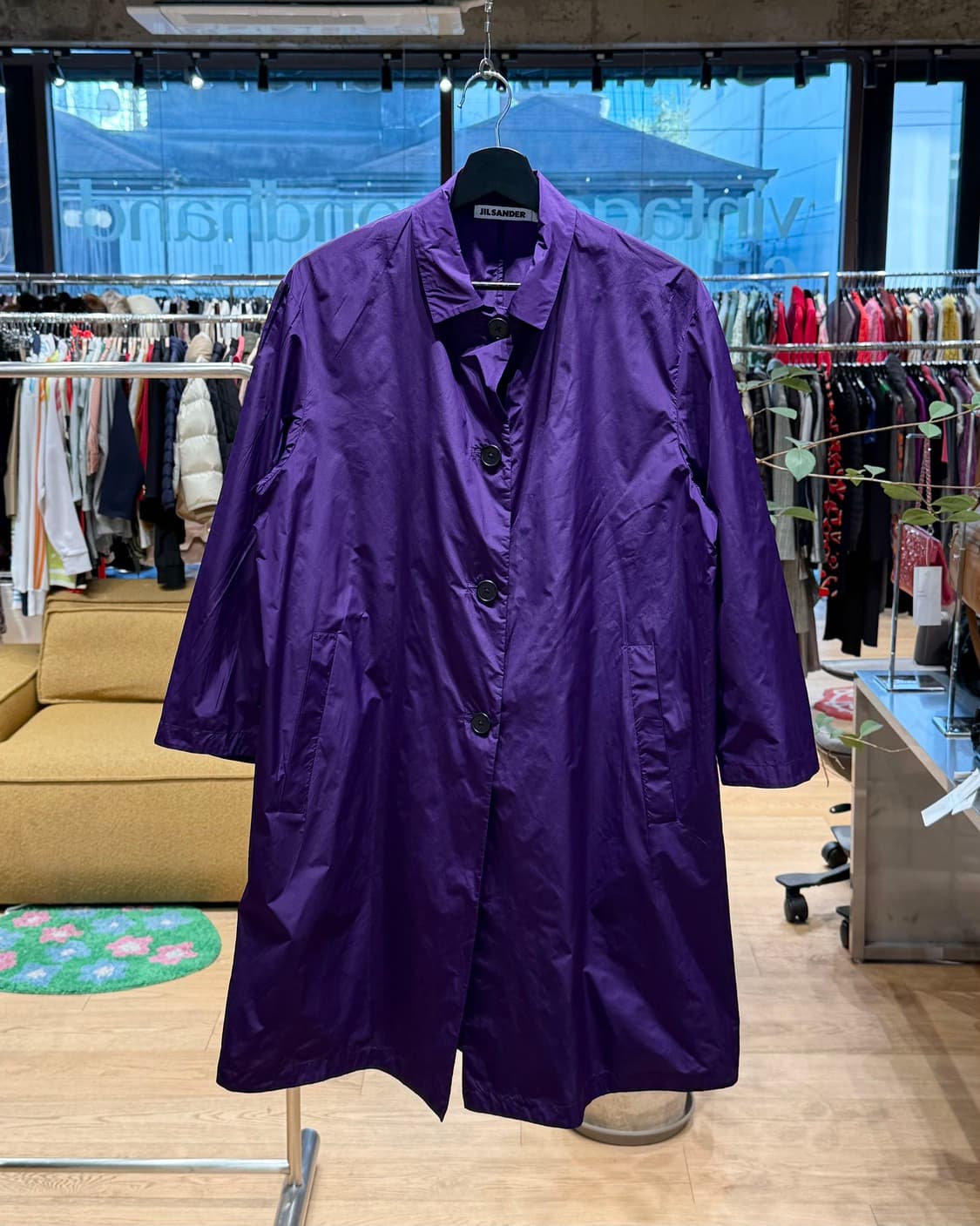 질샌더 퍼플 폴리에스테르 롱 셔츠 자켓  상품이미지1