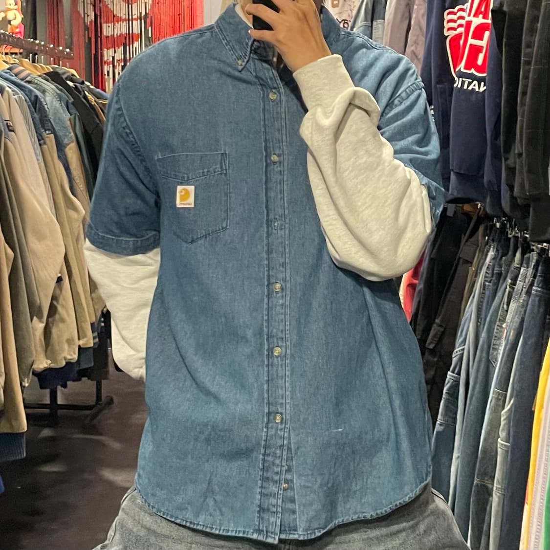 [IM] carhartt 칼하트 데님 반팔셔츠 상품이미지3