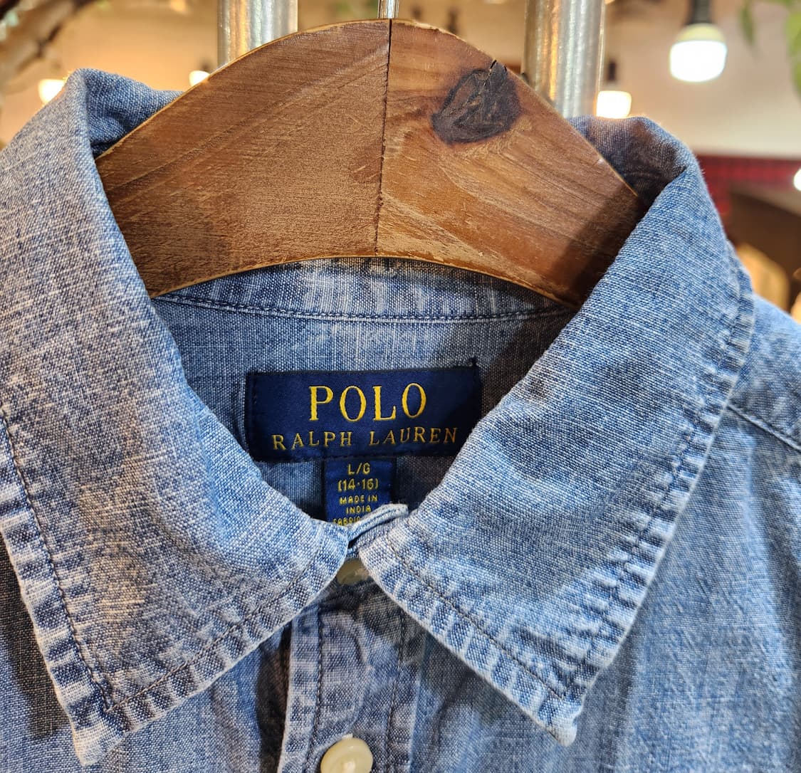 폴로 랄프로렌 데님 카라 카라 반팔 셔츠 상품이미지2