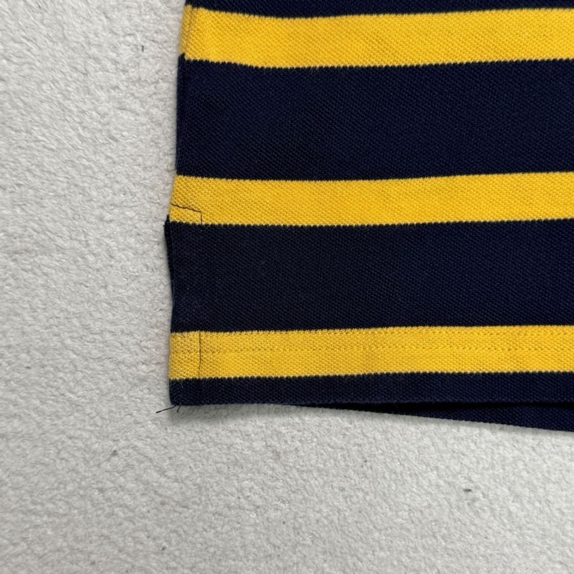 폴로 랄프로렌 빅포니 스트라이프 PK 카라 티셔츠 네이비 옐로우 L 상품이미지4