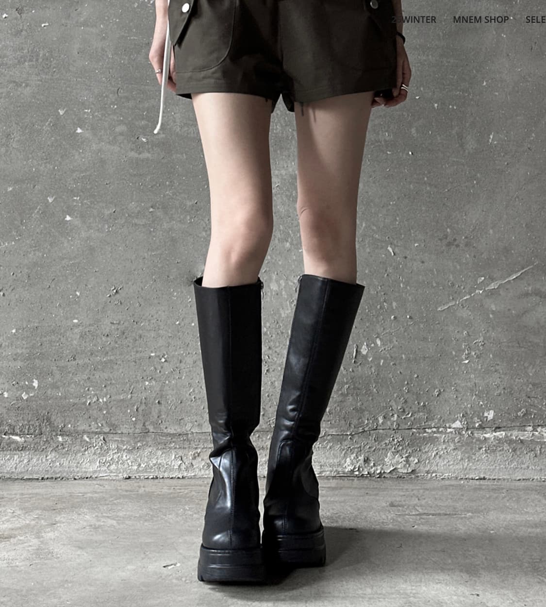 블랙 플랫폼 통굽 롱부치 9cm 상품이미지1