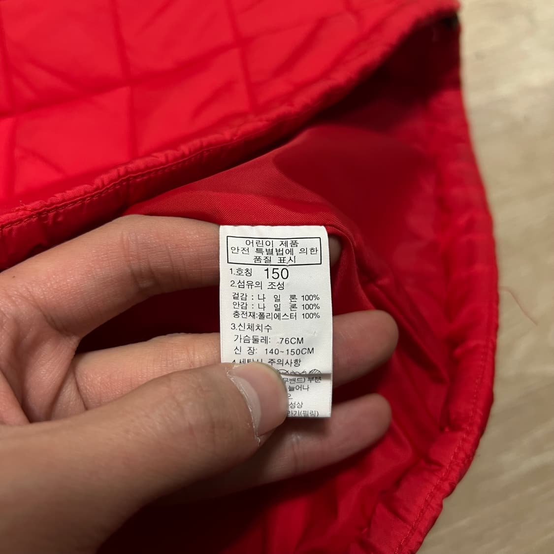 노스페이스 키즈 하프돔 후드 퀼팅 경량패딩 조끼 [레드] 150 상품이미지6