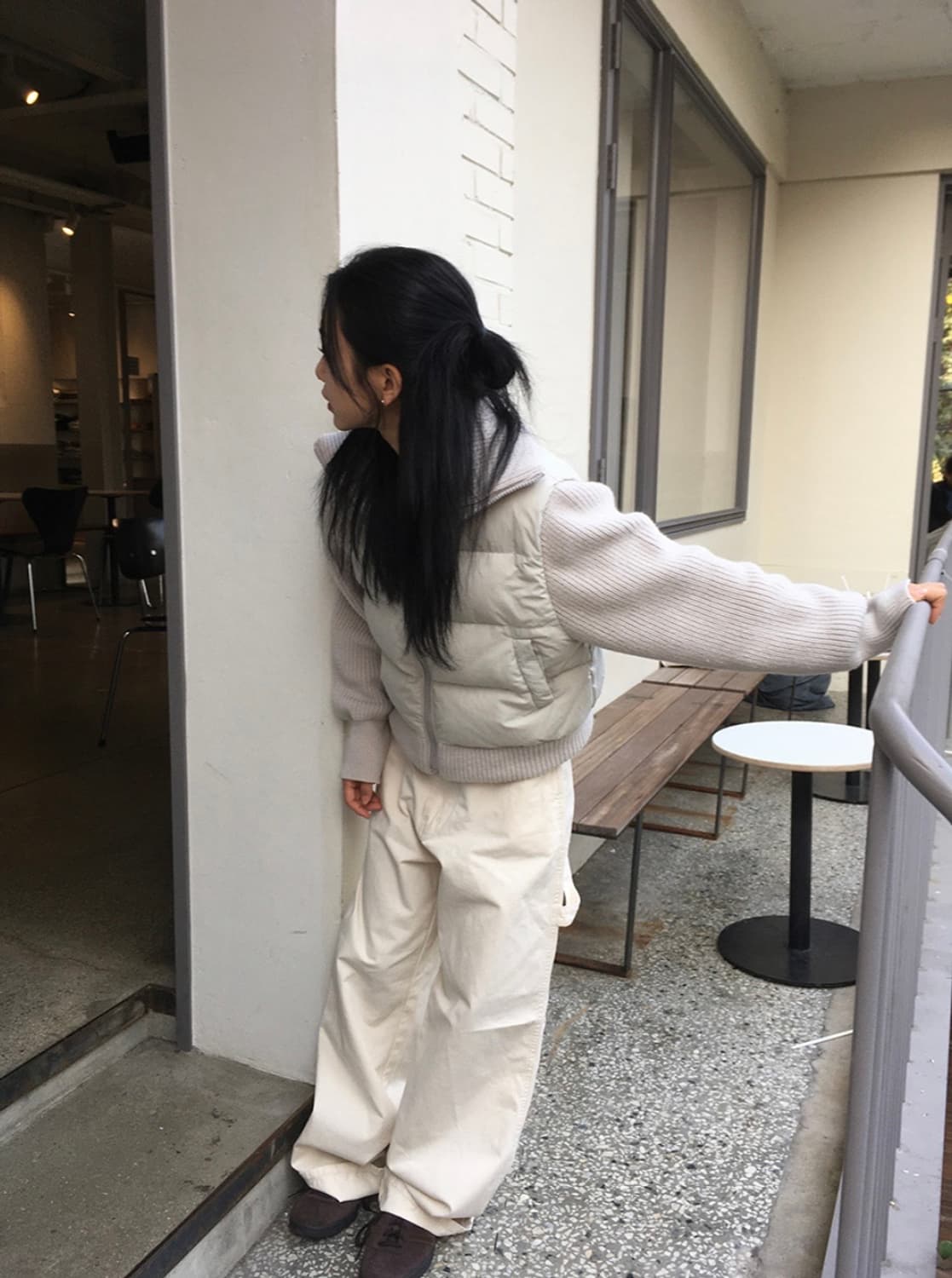 (새상품)덕다운 니트집업 패딩 상품이미지5