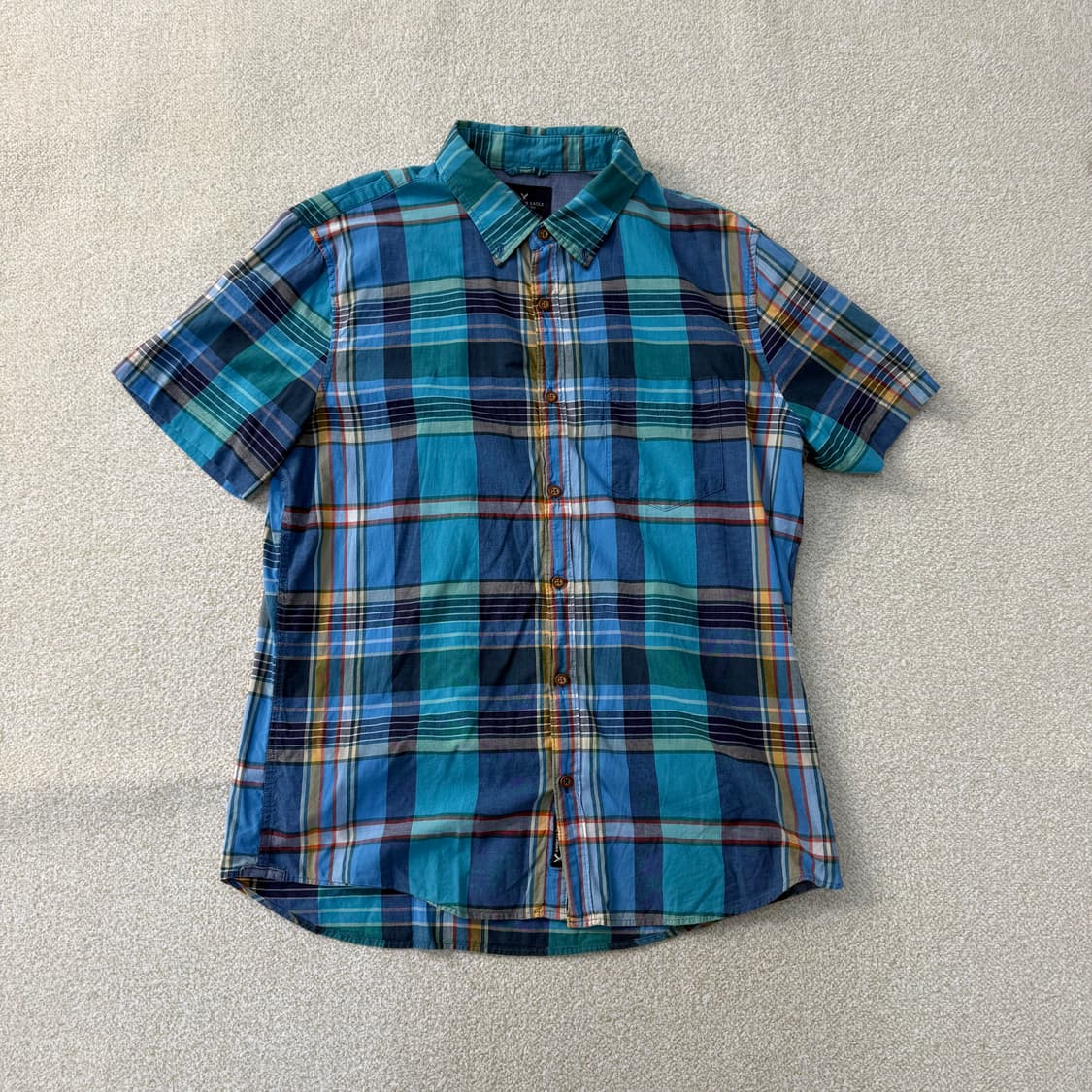 L 아메리칸 이글 체크 반팔 셔츠 0223T 상품이미지1