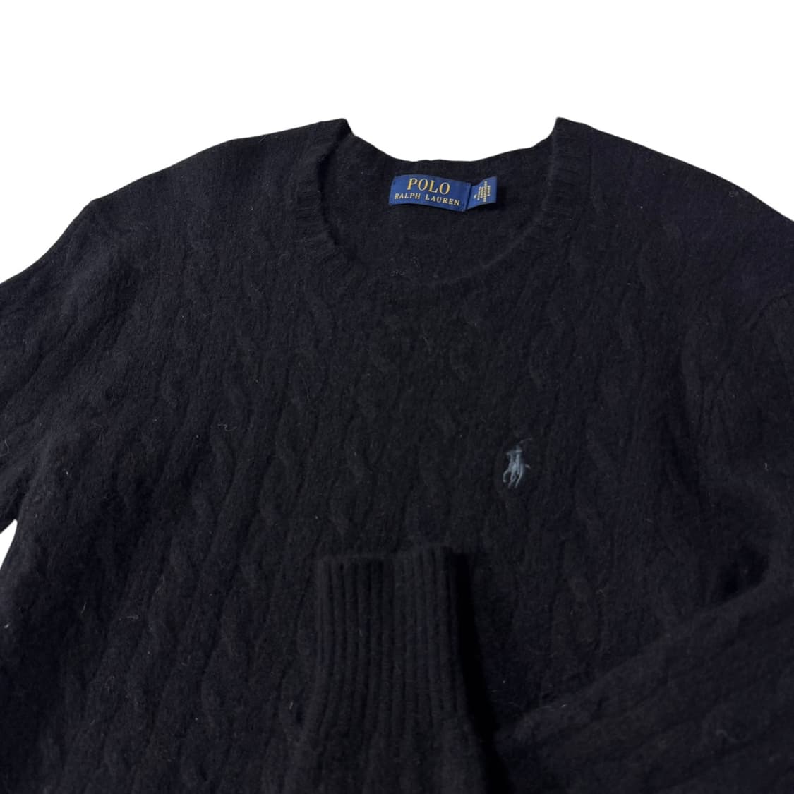 신형 폴로 랄프로렌 캐시미어 블랙 꽈배기 니트 상품이미지2