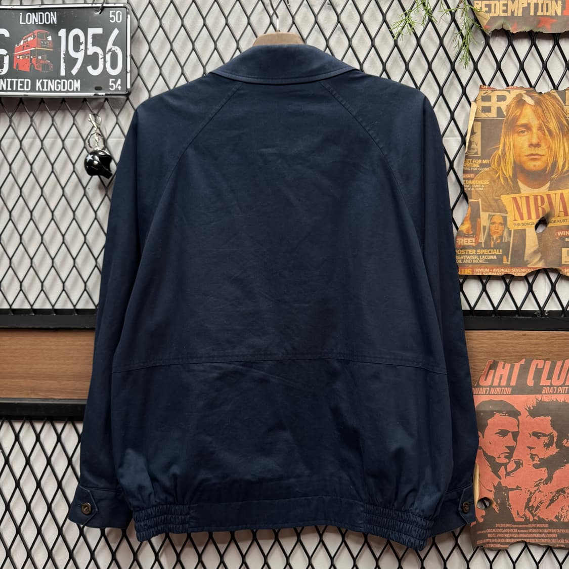 80s 버버리 블루종 자켓 전면 월계수 기사 로고 포인트 네이비 상품이미지2