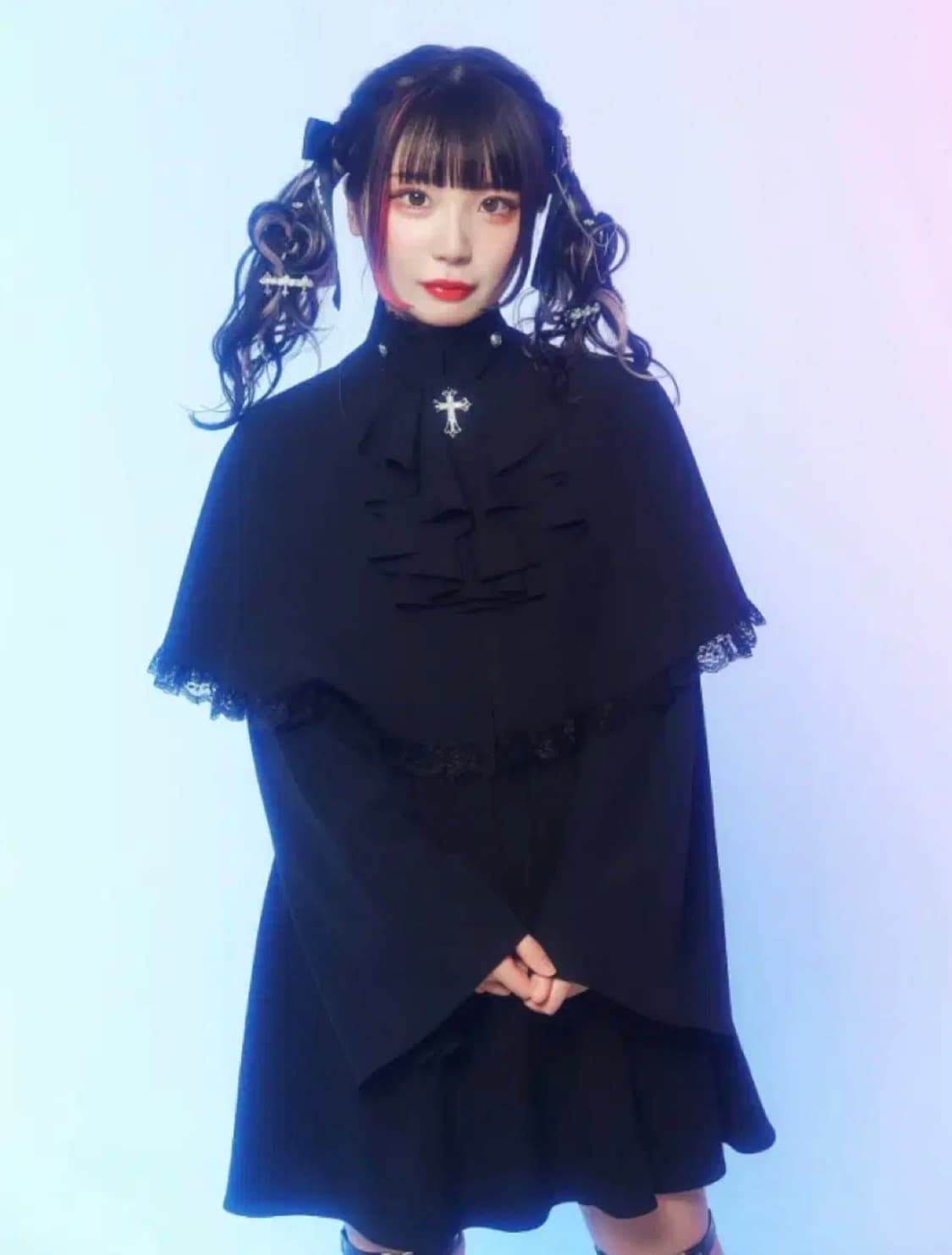 Jamie Ehnuke 십자가 케이프 망토 지뢰계 서브컬쳐 상품이미지1