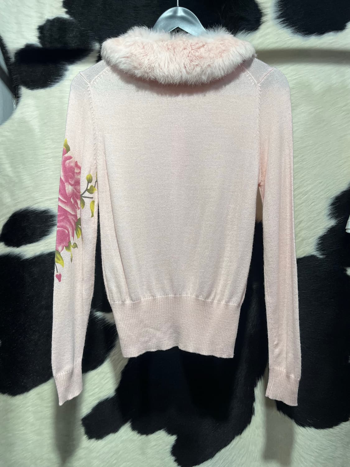 장미 프린팅 카라 퍼 가디건 상품이미지8