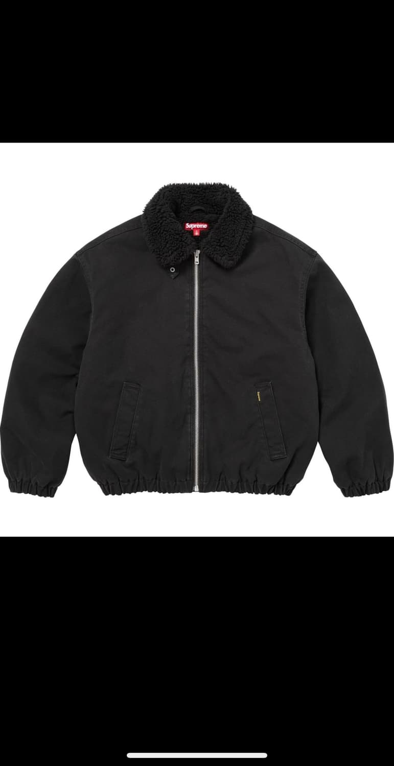 슈프림 포우 셔링 라인드 봄버 자켓 블랙 - 25FW 상품이미지1