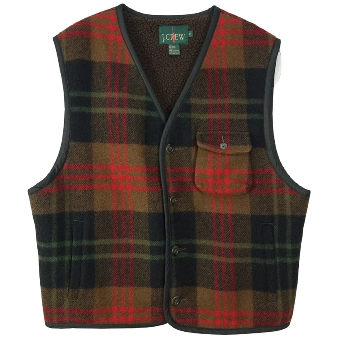 [제이크루] 타탄 체크 안감 보글이 모직 베스트 조끼 M20020 상품이미지2