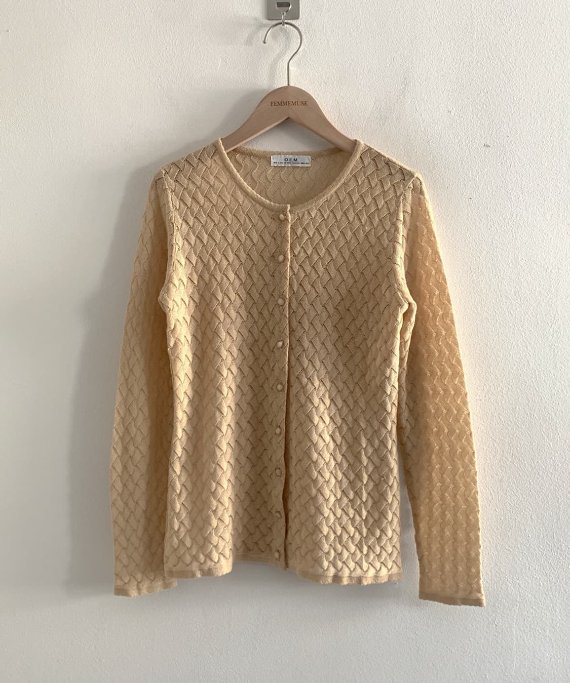 Zigzag Pattern Button Knit Cardigan 상품이미지1