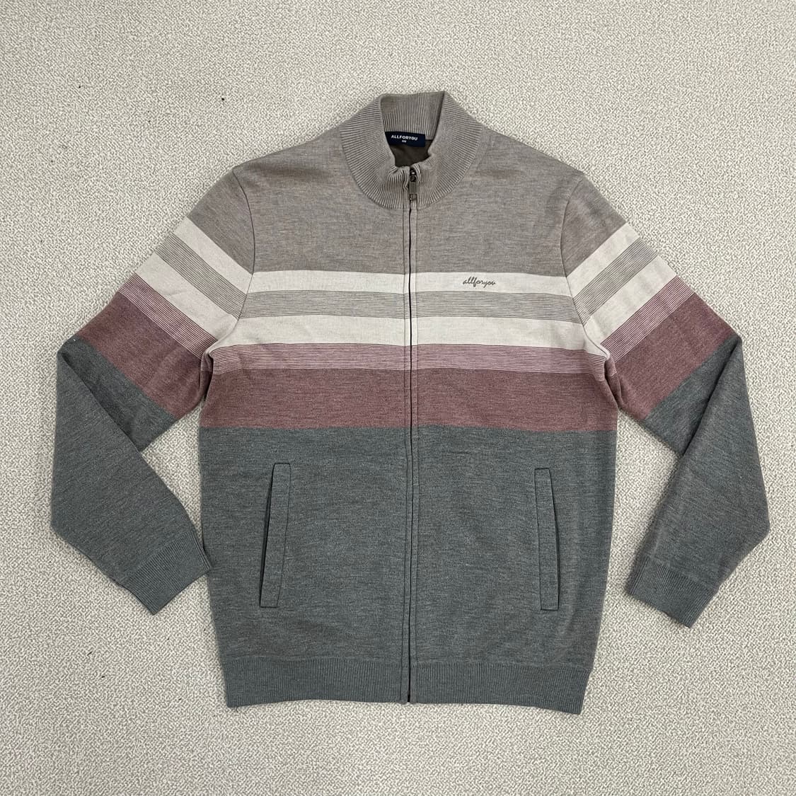 [100] 올포유 기모 스트라이프 집업 자켓 0106M1 상품이미지1