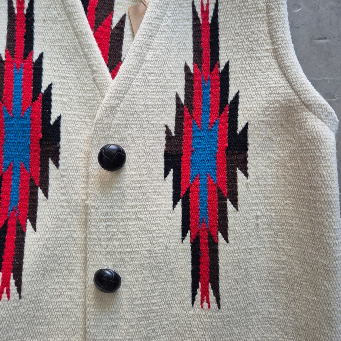 오르테가 핸드 우븐 울 네이티브 아메리칸 웨스턴 치마요 베스트 조끼 상품이미지3