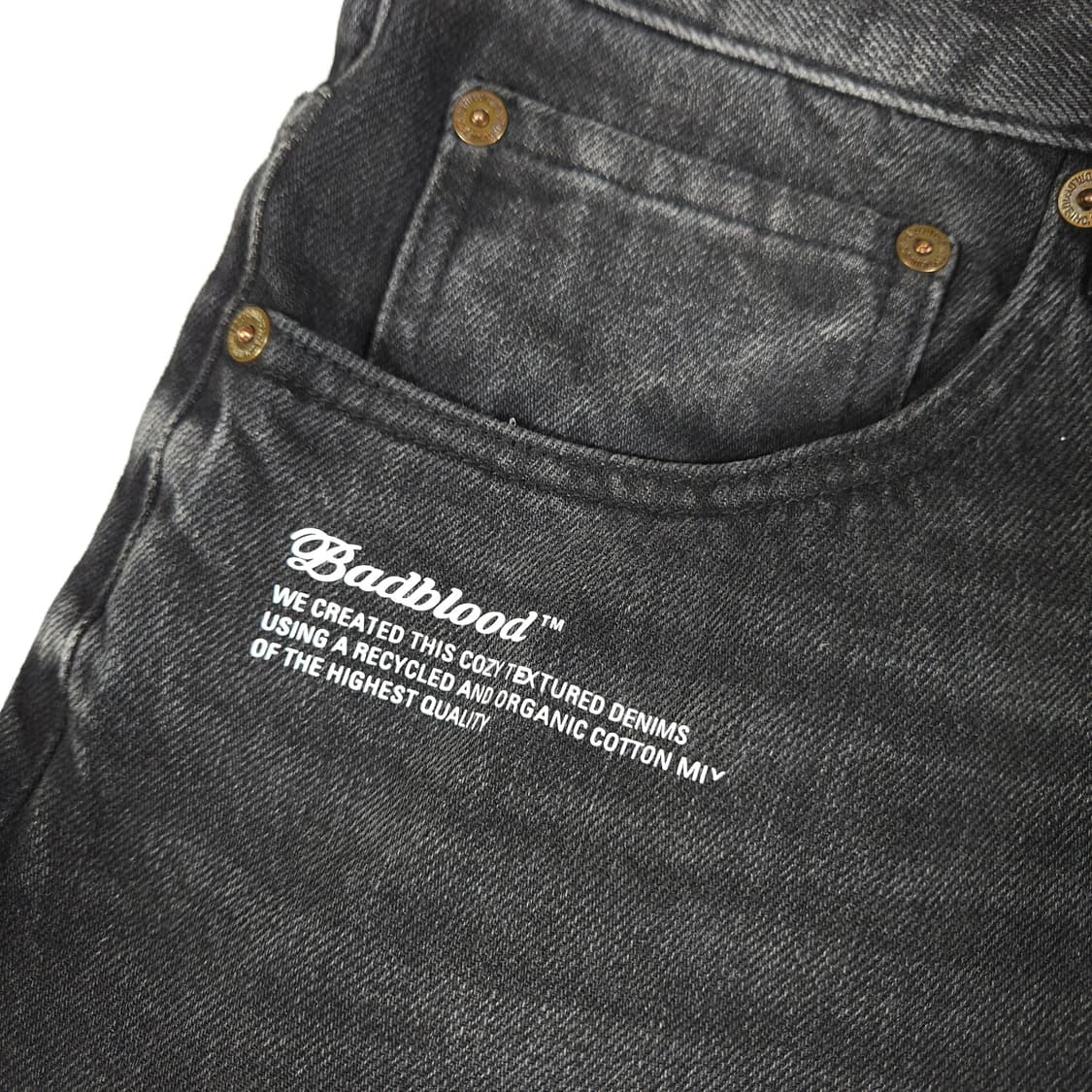 배드블러드 부츠컷 흑청 데님팬츠  상품이미지3